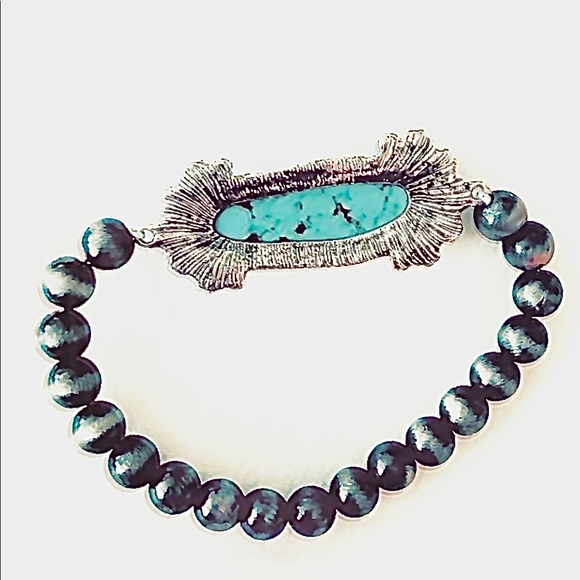 TURQUOISE CONCHO NAVAJO PEARLS BRACELET LAST 1 STRETCHES TO FIT ALL  NEW - Picture 9 of 13